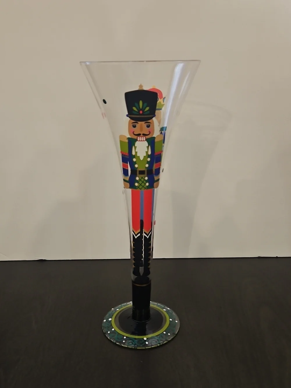 Set Of 2 Pier 1 Nutcracker Themed Hand-Painted Champagne Flutes - Multicolor